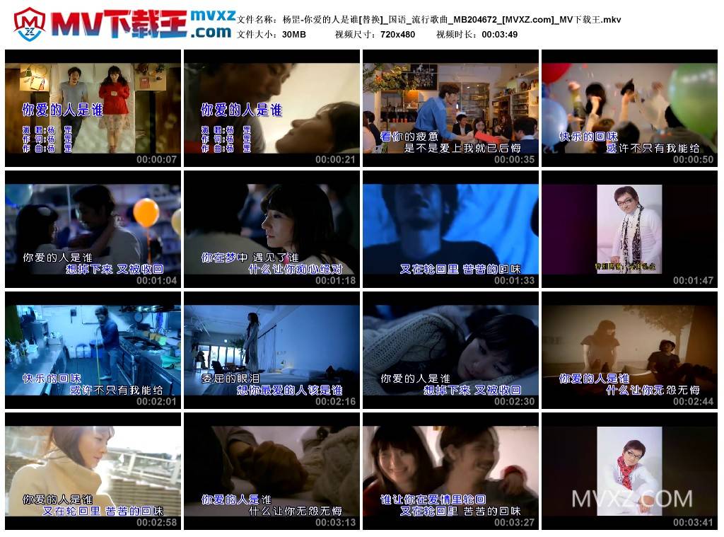 杨罡-你爱的人是谁[替换]_国语_流行歌曲_MB204672